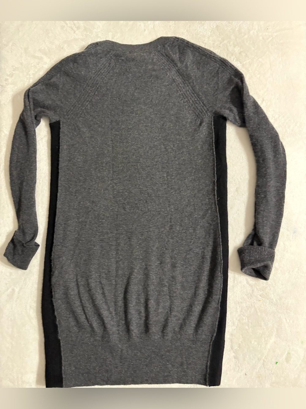 White + Warren Women’s Gray Colorblock Cashmere Sweater Dress XS